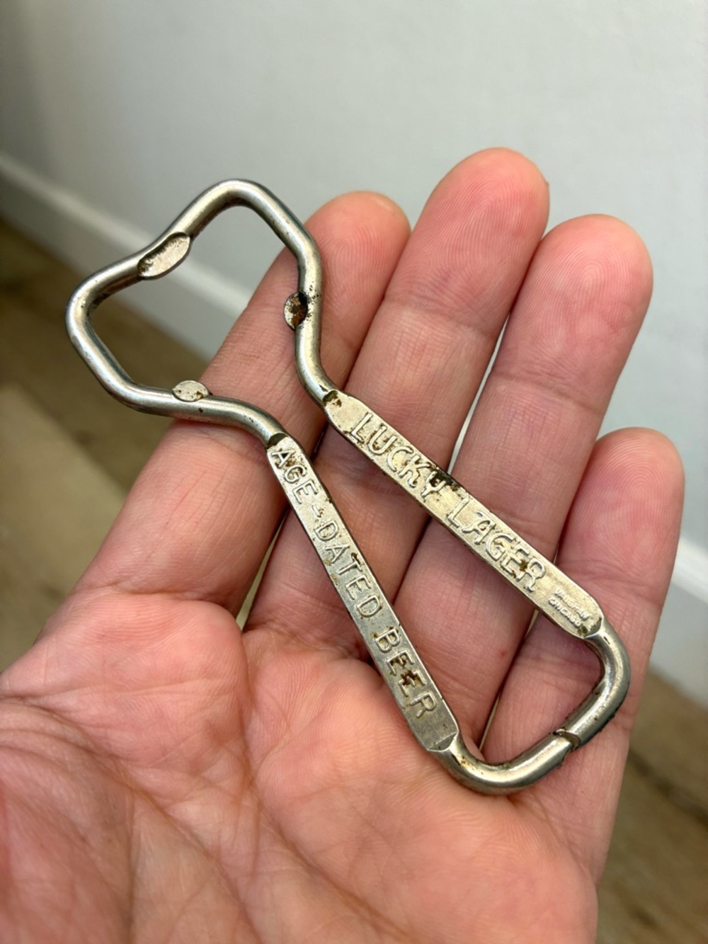 Vintage Lucky Lager Beer Bottle Opener Made in USA Vaughan